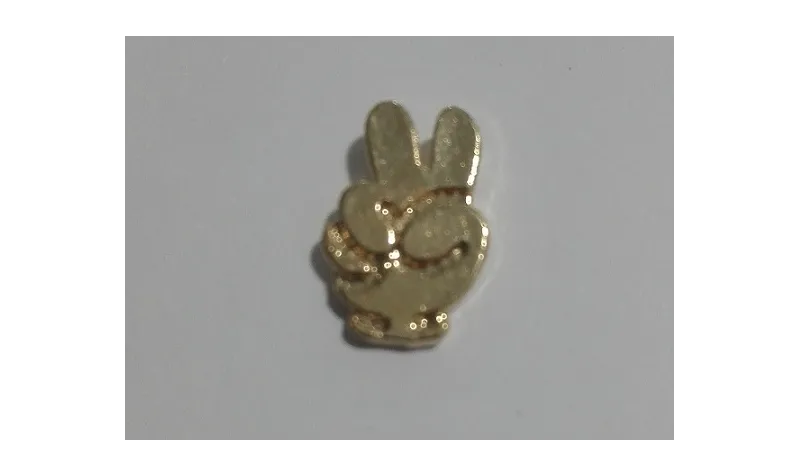 Emoticono Victoria colgante  12mm Dorado / Cuentas Metálicas de Latón / Zamak