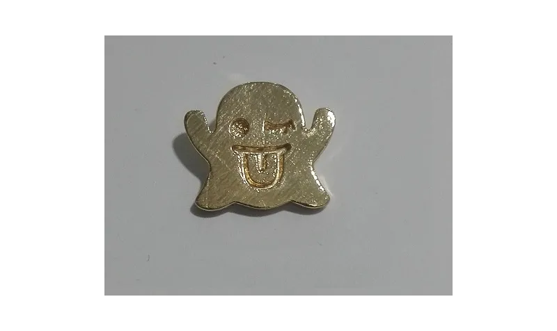 Emoticono Fantasma 13*12m colgante Dorado / Cuentas Metálicas de Latón / Zamak