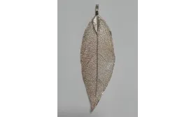 Hoja Natural Metalizada O.Rosa 60*25mm Aprox / Cuentas Metálicas de Latón / Zamak