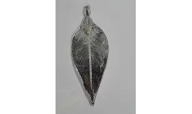 Hoja Natural Metalizada Plata 50*25mm Aprox / Cuentas Metálicas de Latón / Zamak