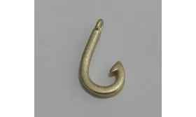 Anzuelo 15*6mm Oro Mate / Cuentas Metálicas de Latón / Zamak