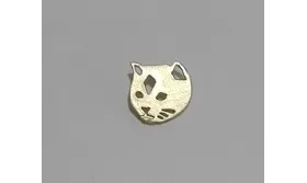 Cara Gato 10mm Oro Mate / Cuentas Metálicas de Latón / Zamak