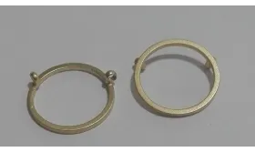 Aro 13mm con arandelas Oro Mate / Cuentas Metálicas de Latón / Zamak