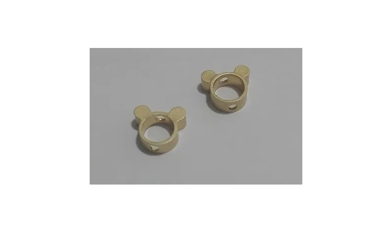 Orejas Mikey 8mm Oro Mate / Cuentas Metálicas de Latón / Zamak
