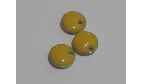 Disco esmaltado 8mm Amarillo / Cuentas Metálicas de Latón / Zamak