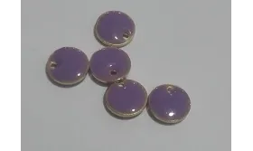 Disco esmaltado 8mm Morado / Cuentas Metálicas de Latón / Zamak