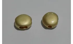 Disco doble pasante 8mm diametro Oro Mate / Cuentas Metálicas de Latón / Zamak