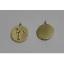 Chapa 11mm Oro Mate Palmera relieve / Cuentas Metálicas de Latón / Zamak