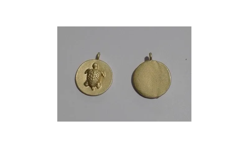 Chapa 11mm Oro Mate Tortuga relieve / Cuentas Metálicas de Latón / Zamak