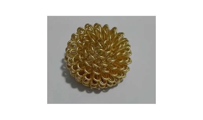 Cuenta Bola rizada Oro Mate 20mm / Cuentas Metálicas de Latón / Zamak