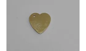 Cuenta Corazón Acero Inoxidable 10*10mm Oro / Cuentas Metálicas de Acero Inoxidable