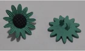 Flor esmaltada de 20mm  turquesa / Cuentas Metálicas de Latón / Zamak