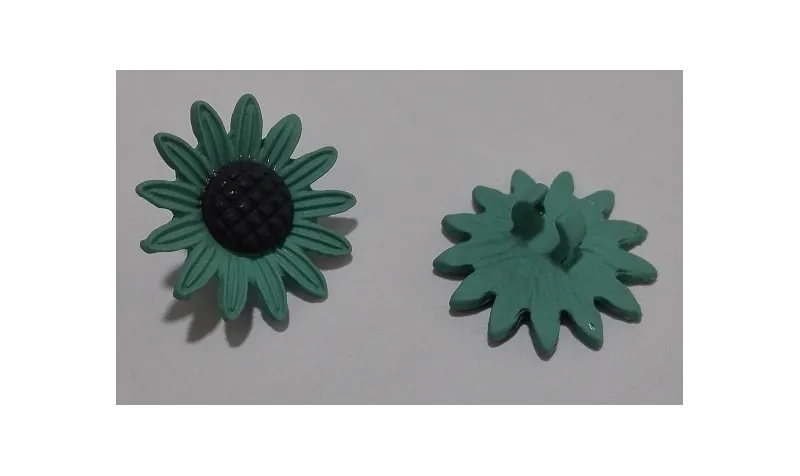 Flor esmaltada de 20mm  turquesa / Cuentas Metálicas de Latón / Zamak