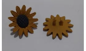 Flor esmaltada de 20mm  Mostaza / Cuentas Metálicas de Latón / Zamak