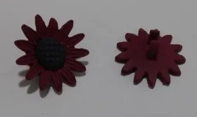 Flor esmaltada de 20mm granate / Cuentas Metálicas de Latón / Zamak