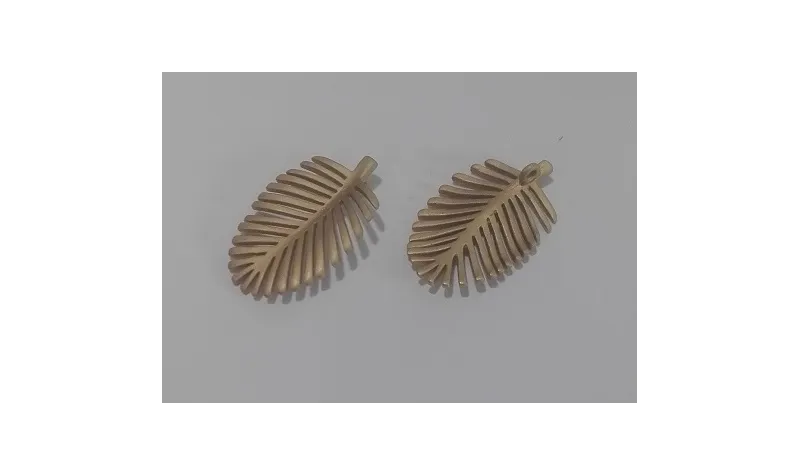 Cuenta Hoja Palmera 20*11mm oro Mate / Cuentas Metálicas de Latón / Zamak