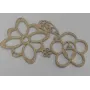 Conjunto 2 flores crochet 38.5*65 oro mate / Cuentas Metálicas de Latón / Zamak