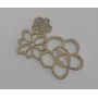 Conjunto de 3 flores 26*39 oro mate / Cuentas Metálicas de Latón / Zamak