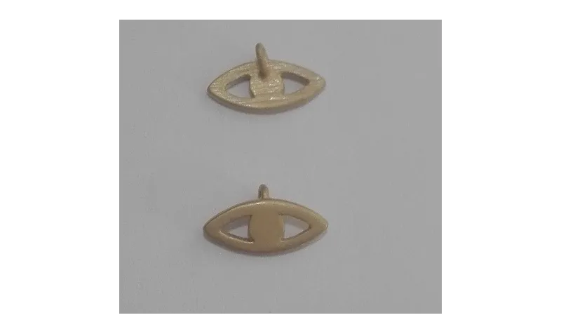 Ojo 10*6 oro mate / Cuentas Metálicas de Latón / Zamak