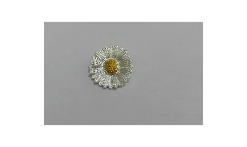 Colgante Flor 12*12 plata + oro / Cuentas Metálicas de Latón / Zamak
