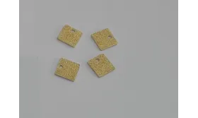 Cuadrado brillantina 8*8 oro / Cuentas Metálicas de Latón / Zamak