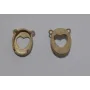 Cabujón corazón 11.7*9.1 oro mate / Cuentas Metálicas de Latón / Zamak