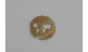 Cuenta mapamundi Acero Inoxidable 20mm / Cuentas Metálicas de Acero Inoxidable