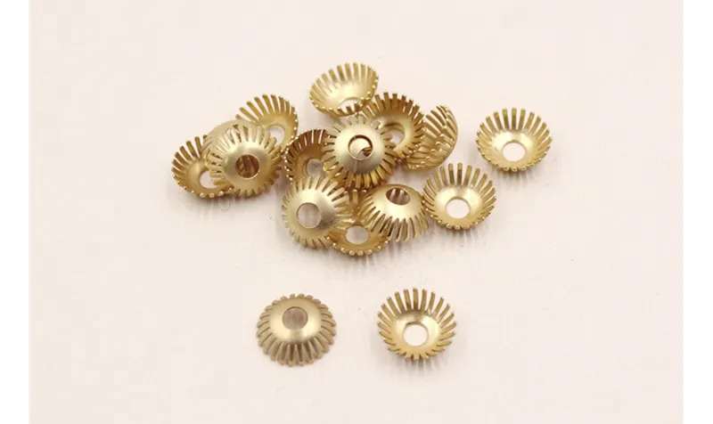 Casquilla pestañas 12*4mm Oro Mate / Cuentas Metálicas de Latón / Zamak