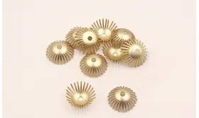 Casquilla pestañas 15*5mm Oro Mate / Cuentas Metálicas de Latón / Zamak