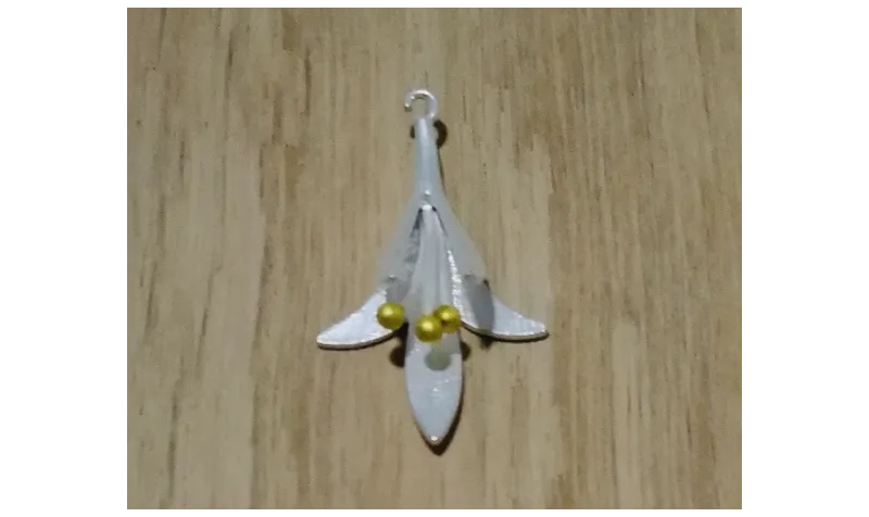 Colgante Flor 30*19mm Oro y Plata Mate / Cuentas Metálicas de Latón / Zamak