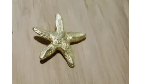 Pieza Estrella Mar con anilla 31mm diam. Oro Mate / Cuentas Metálicas de Latón / Zamak