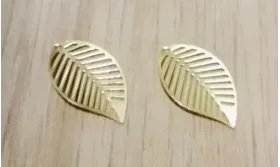 Pieza Hoja calada 20*12mm Oro Mate / Cuentas Metálicas de Latón / Zamak