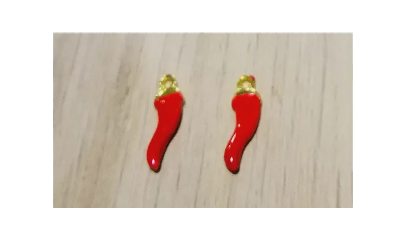 Colgante Pimiento 14mm Rojo +Oro