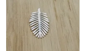 Hoja Palmera 20*11mm Plata Mate / Cuentas Metálicas de Latón / Zamak