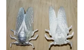 Cigarra 49*31mm Plata mate / Cuentas Metálicas de Latón / Zamak