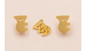 Koala Acero Inoxidable 11mm Oro / Cuentas Metálicas de Acero Inoxidable