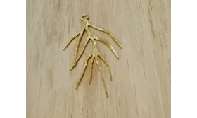 Colgante Rama Coral 38*23mm Oro Mate / Cuentas Metálicas de Latón / Zamak