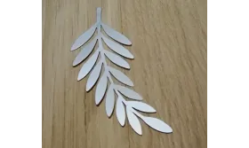 Hola Palmera Plana 60*24mm Plata Mate / Cuentas Metálicas de Latón / Zamak