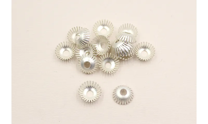 Casquilla pestañas 12*4mm Plata Mate / Cuentas Metálicas de Latón / Zamak