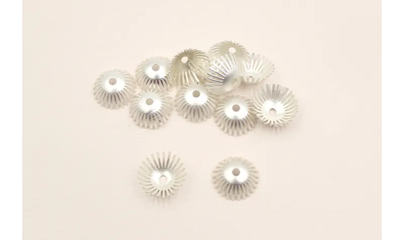 Casquilla pestañas 15*5mm Plata Mate / Cuentas Metálicas de Latón / Zamak