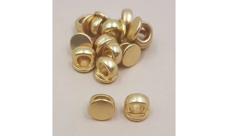 Tapón pasante: 7mm diam disco y 6mm bola O. Mate / Cuentas Metálicas de Latón / Zamak