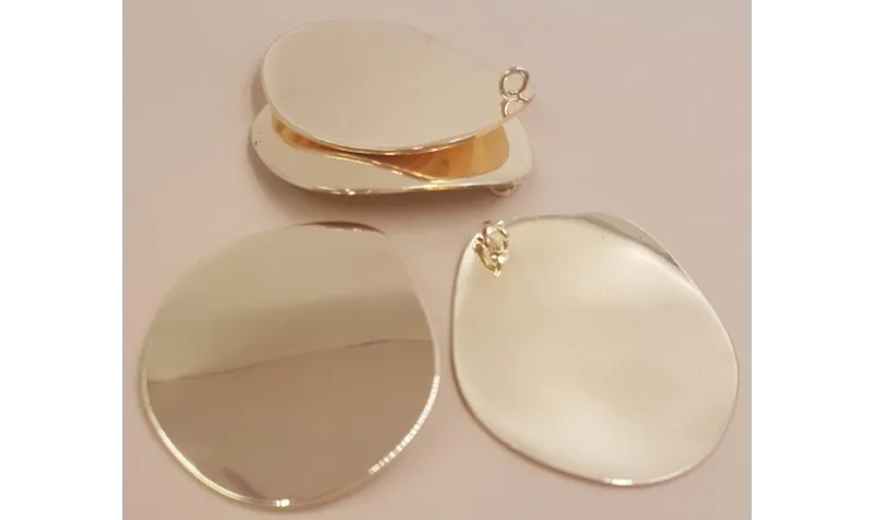 Lámina aluminio 43mm baño Dorado metalizado / Cuentas Metálicas de Latón / Zamak