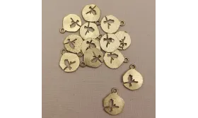 Chapita Calada Pájaro 11mm Diámetro / Cuentas Metálicas de Latón / Zamak