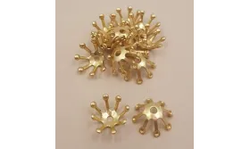 Casquilla pestañas 10mm Oro Mate / Cuentas Metálicas de Latón / Zamak