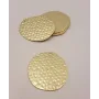 Disco Martilleado 35*30mm Oro Mate / Cuentas Metálicas de Latón / Zamak