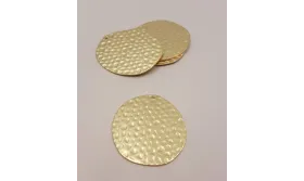 Disco Martilleado 35*30mm Oro Mate / Cuentas Metálicas de Latón / Zamak