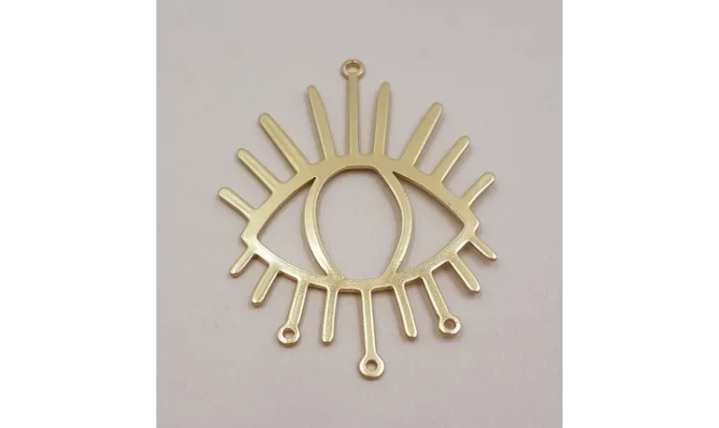 Colgante Ojo 50*38mm Oro Mate / Cuentas Metálicas de Latón / Zamak