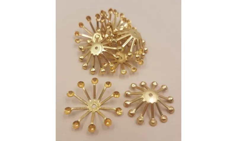 Casquilla Sol Canujones Oro Mate 18mm diámetro / Cuentas Metálicas de Latón / Zamak