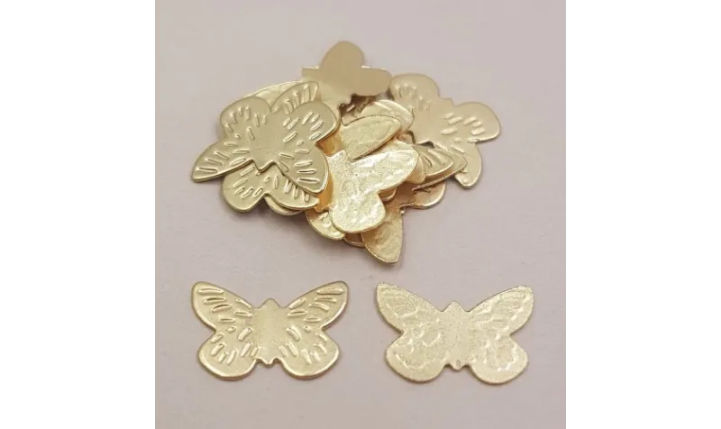 Mariposa 12*8mm Oro Mate / Cuentas Metálicas de Latón / Zamak
