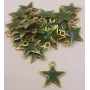 Pieza Estrella esmaltada 10mm verde Hierba / Cuentas Metálicas de Latón / Zamak